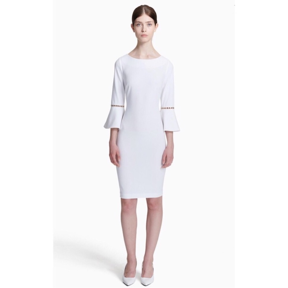 Calvin Klein White Long Sleeve Dress
